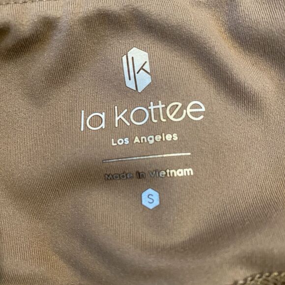 La Kottee Short Womens Small Taupe Biker Athletic Style LKST116 - Picture 3 of 8